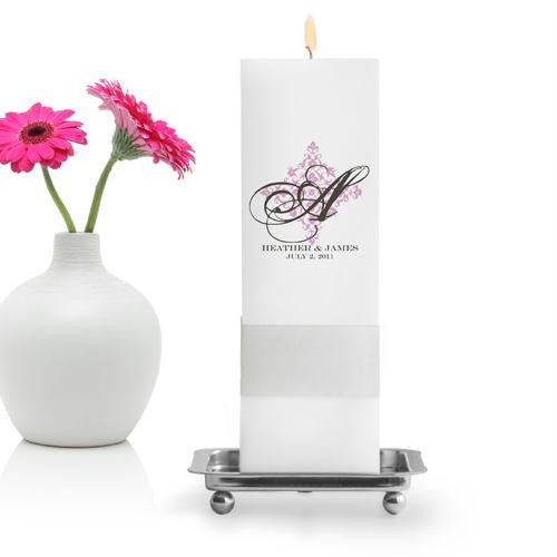 Personalized Perfect Panache Unity Candle with Stand - Square Pillar