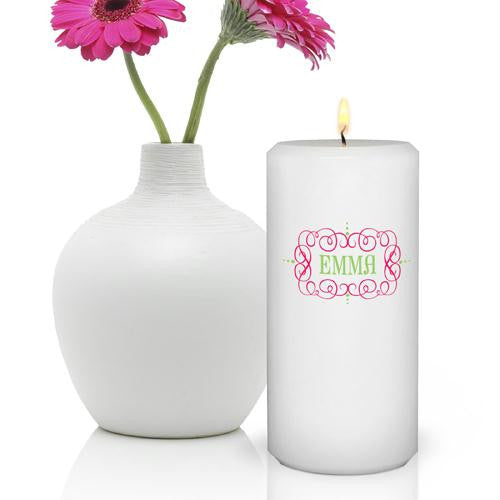 Personalized Round Glamour Girl Friendship Candle