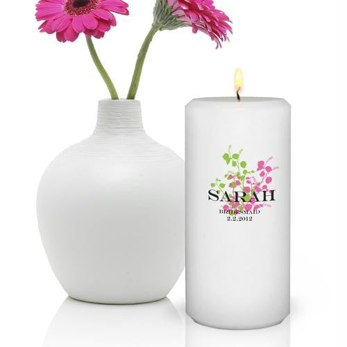 Personalized Round Graceful Nature Friendship Candle