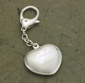 Personalized Heart Silver Plated Keychain