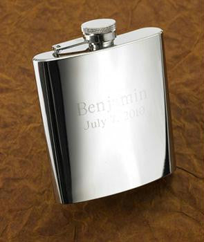 Personalized High Polish Stainless Steel 7 oz. Flask