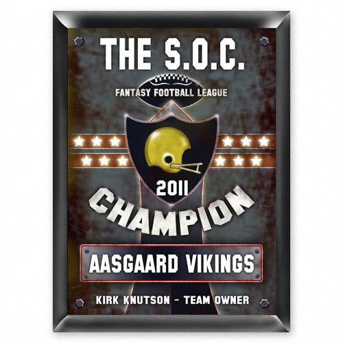 Personalized Fantasy Football Champion Plaque