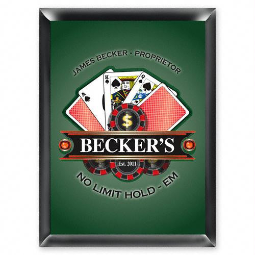 Personalized "Texas Hold-Em" Poker Pub Sign