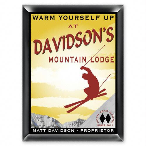 Personalized Ski Lodge Pub - Bar Sign