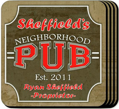 Neighborhood Pub Coaster Set