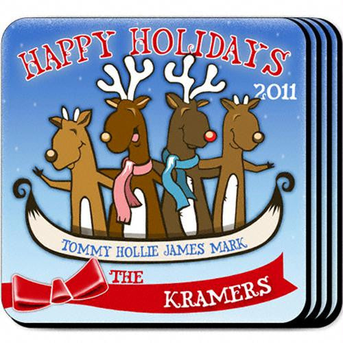 Reindeer Family Coaster Set