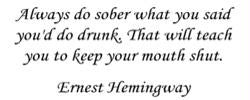 S2 - Ernest Hemingway Quote Beer Stein