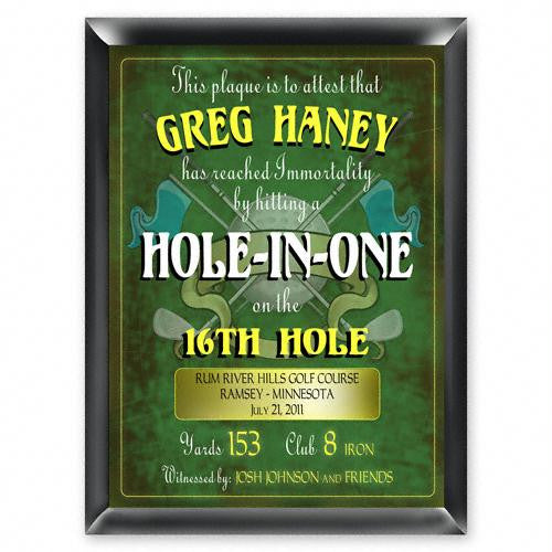 Personalized Hole in One Golf Plaque