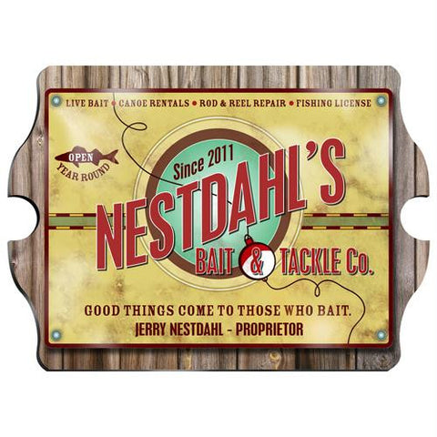 Vintage Personalized Bait & Tackle Co. Pub Sign