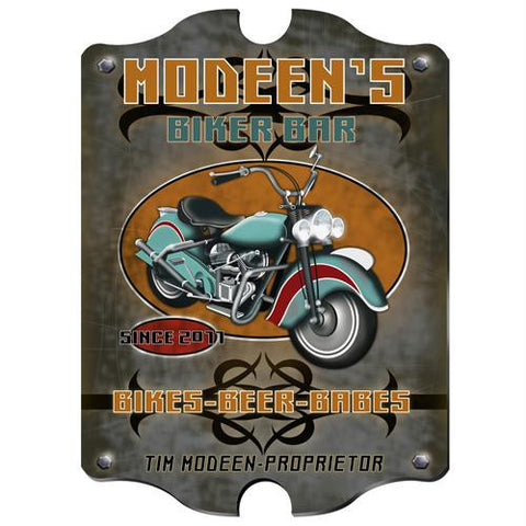 Vintage Personalized Biker Bar Sign