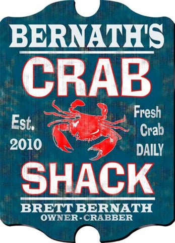 Vintage Personalized Crab Shack Pub Sign