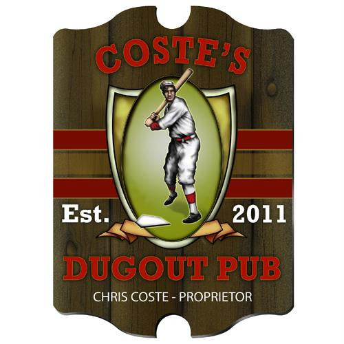 Vintage Personalized Dugout Pub Sign