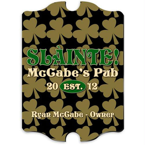 Vintage Personalized Field of Clover Pub Sign