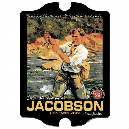 Vintage Personalized Fishing Guide Sign