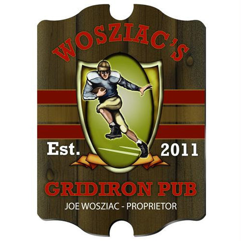 Vintage Personalized Gridiron Pub Sign