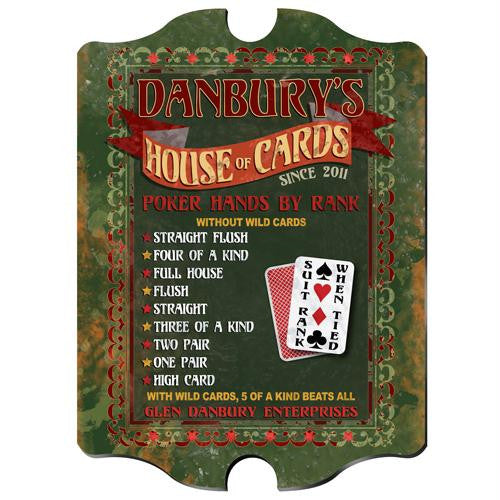 Vintage Personalized House of Cards Sign