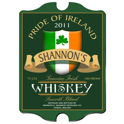 Vintage Personalized Irish Whiskey Pub Sign