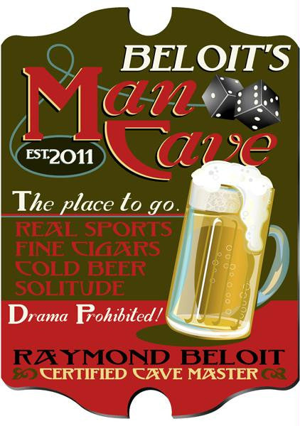 Vintage Personalized Man Cave Sign