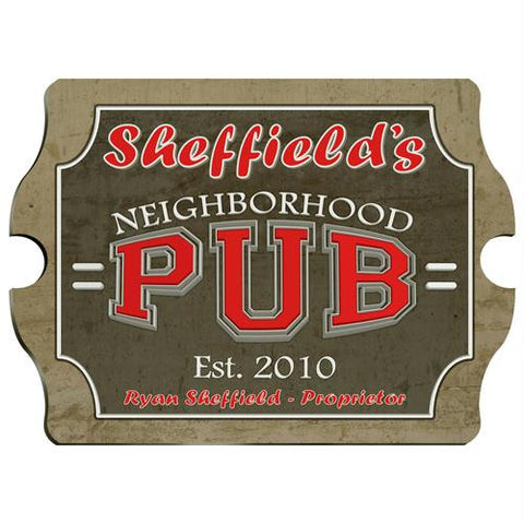 Vintage Personalized Neighborhood Pub Sign