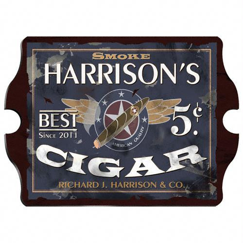 Vintage Personalized Patriot Cigar Pub Sign