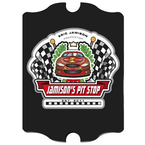 Vintage Personalized Racing "Pit-Stop" Pub Sign