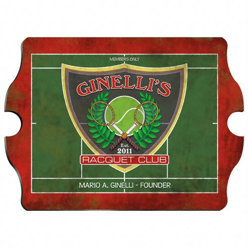 Vintage Personalized Racquet Club Pub Sign