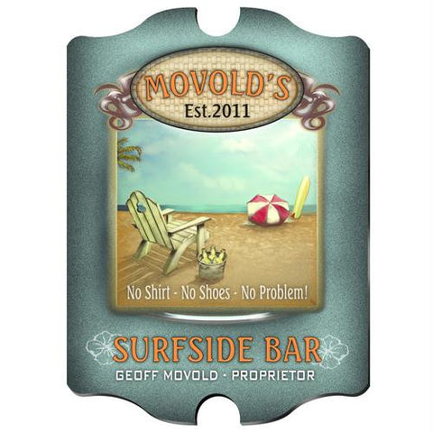 Vintage Personalized "Surfside" Bar Sign