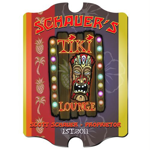 Vintage Personalized Tiki Lounge Sign