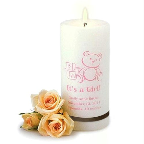 Personalized It's A Girl Candle