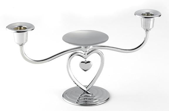 Heart Unity Candle Stand with White Tapers
