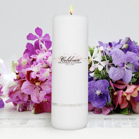 Personalized Charming Unity Candle - Round Pillar