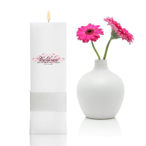 Personalized Charming Elegance Unity Candle - Square Pillar