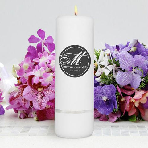 Personalized Magical Monogram Unity Candle - Round Pillar