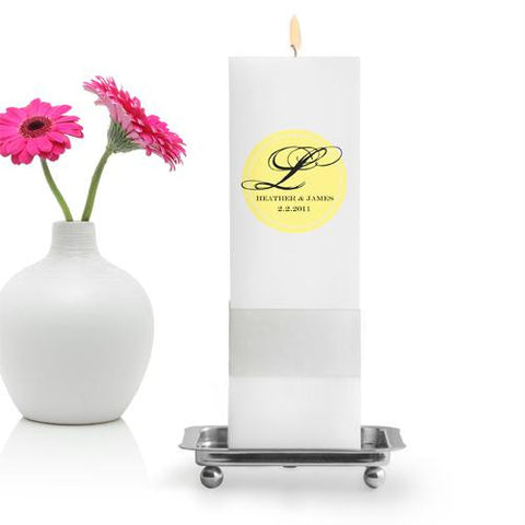 Personalized Magical Monogram Unity Candle with Stand - Square Pillar