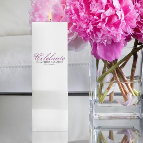 Personalized Celebration Unity Candle ¿ Square Pillar
