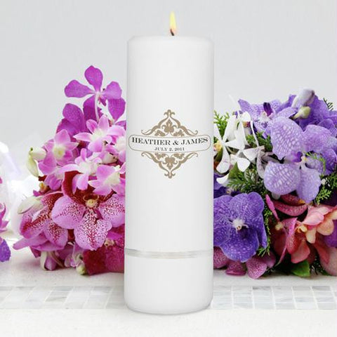 Personalized Classic Charm Unity Candle - Round Pillar