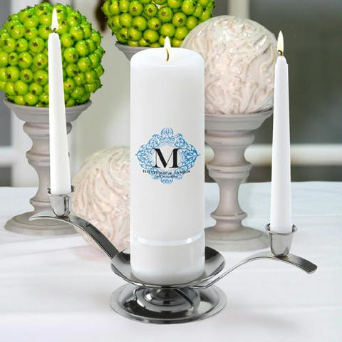 Personalized Fresh Floral Unity Candle Set ¿ Round Pillar