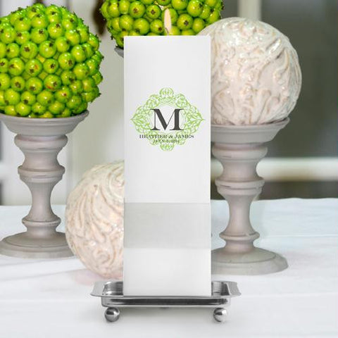 Personalized Fresh Floral Unity Candle with stand ¿ Square Pillar