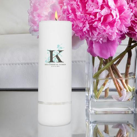 Personalized Nature¿s Bliss Unity Candle Set ¿ Round Pillar
