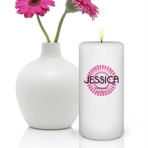 Personalized Round Bouncy Bouquet Friendship Candle