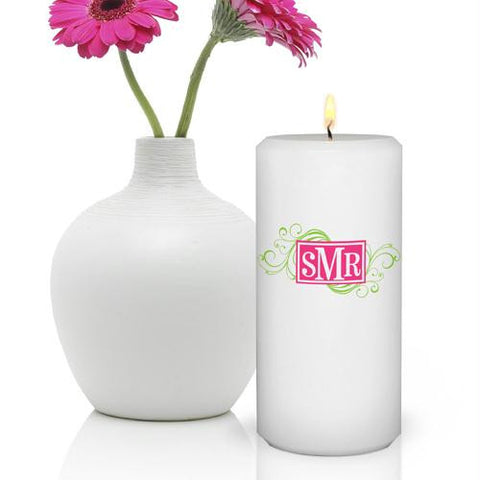 Personalized Round Cheerful Monogram Friendship Candle