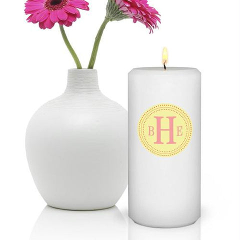 Personalized Round Chic Circles Friendship Candle