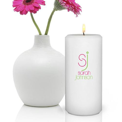 Personalized Round Contemporary Class Friendship Candle