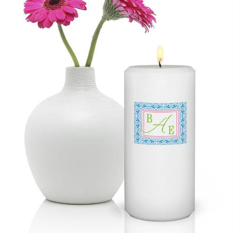 Personalized Round Damask Monogram Friendship Candle