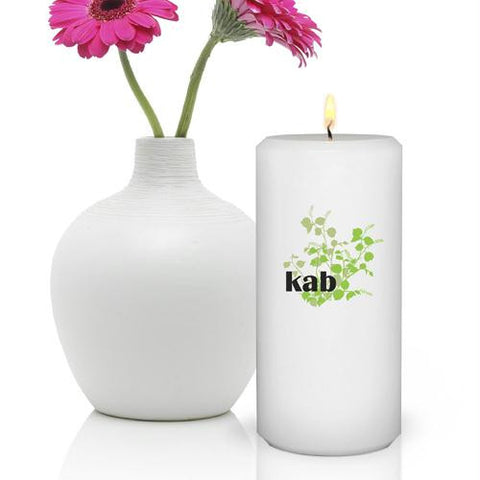 Personalized Round Lovely Leaves Friendship Candle