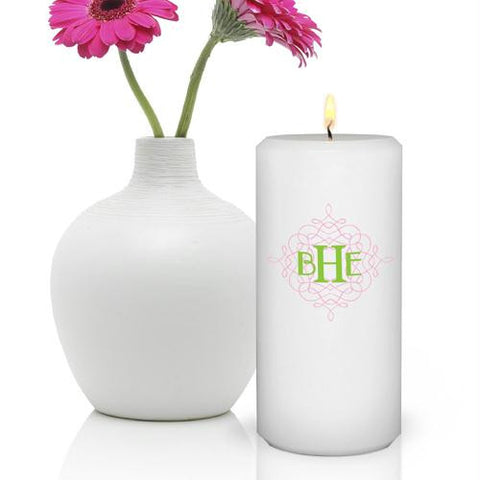 Personalized Round Wistful Monogram Friendship Candle