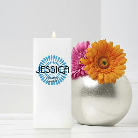 Personalized Square Bouncy Bouquet Friendship Candle