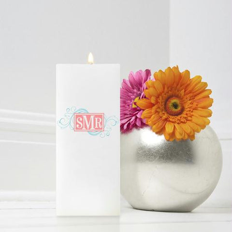 Personalized Square Cheerful Monogram Friendship Candle