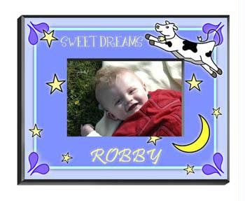 Personalized Boy's Cow Jumping Over the Moon Picture Frame