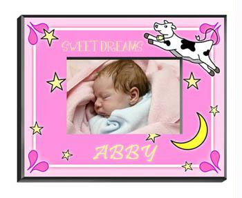 Personalized Girl's Cow Jumping Over the Moon Picture Frame